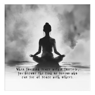 Yoga Meditation Instructor Lotus Pose Ink Painting Acrylic Print
