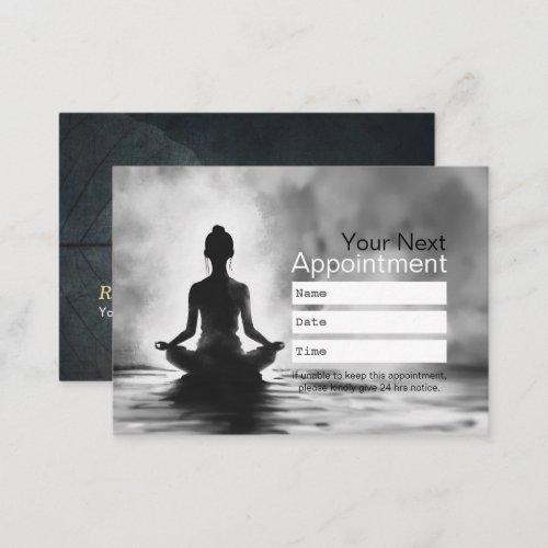 Yoga Meditation Instructor Lotus Pose Ink Painting Appointment Card