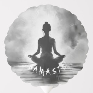 Yoga Meditation Instructor Lotus Pose Ink Painting Balloon