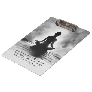 Yoga Meditation Instructor Lotus Pose Ink Painting Clipboard