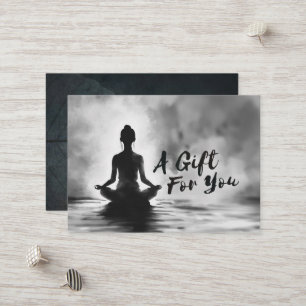 Yoga Meditation Instructor Lotus Pose Ink Painting Discount Card