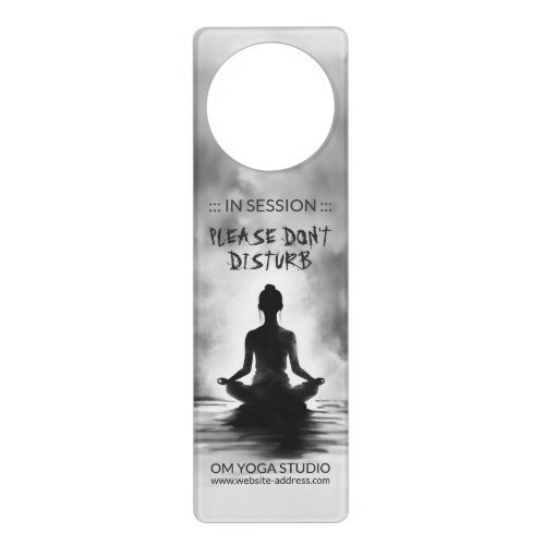 Yoga Meditation Instructor Lotus Pose Ink Painting Door Hanger
