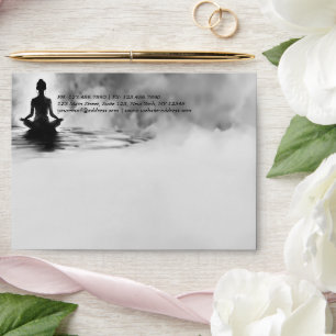 Yoga Meditation Instructor Lotus Pose Ink Painting Envelope
