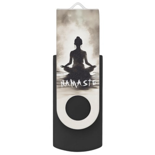 Yoga Meditation Instructor Lotus Pose Ink Painting Flash Drive