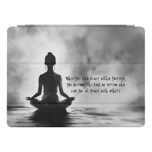 Yoga Meditation Instructor Lotus Pose Ink Painting iPad Pro Cover