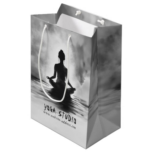 Yoga Meditation Instructor Lotus Pose Ink Painting Medium Gift Bag