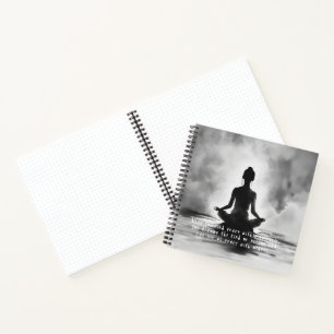Yoga Meditation Instructor Lotus Pose Ink Painting Notebook
