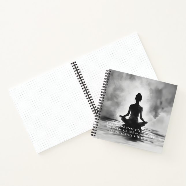 Yoga Meditation Instructor Lotus Pose Ink Painting Notebook (Inside)