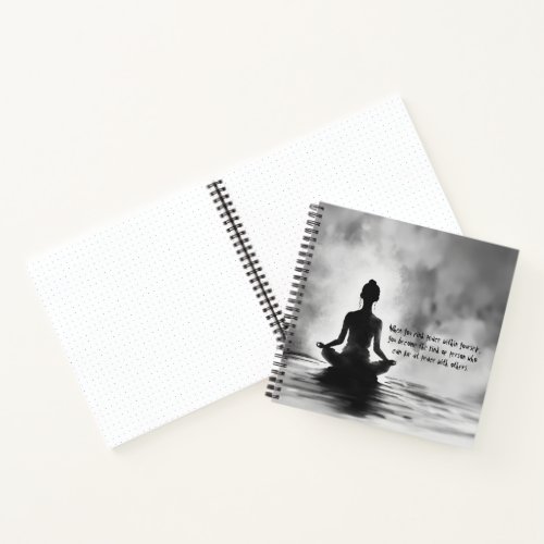 Yoga Meditation Instructor Lotus Pose Ink Painting Notebook