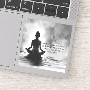 Yoga Meditation Instructor Lotus Pose Ink Painting Sticker
