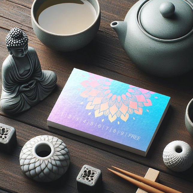 Yoga Meditation Instructor Mandala Loyalty Punch Card (Creator Uploaded)