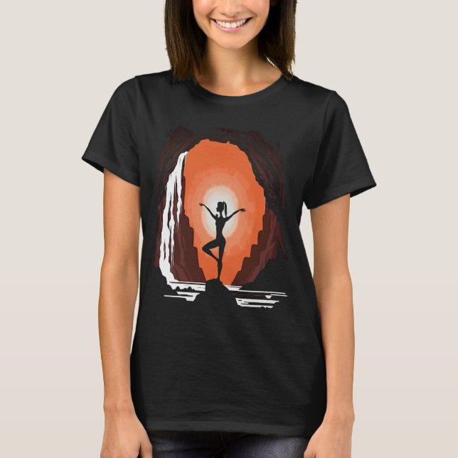 Yoga Meditation Instructor Mom Doing Yoga In Water T-Shirt (Front)