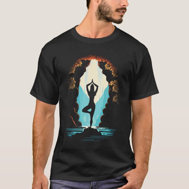Yoga Meditation Instructor Mom Doing Yoga In Water T-Shirt (Front)