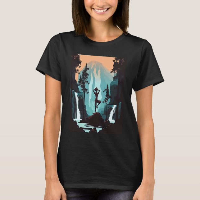 Yoga Meditation Instructor Mom Doing Yoga In Water T-Shirt (Front)