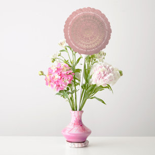 Yoga Meditation Instructor Pink Gold Foil Mandala Balloon