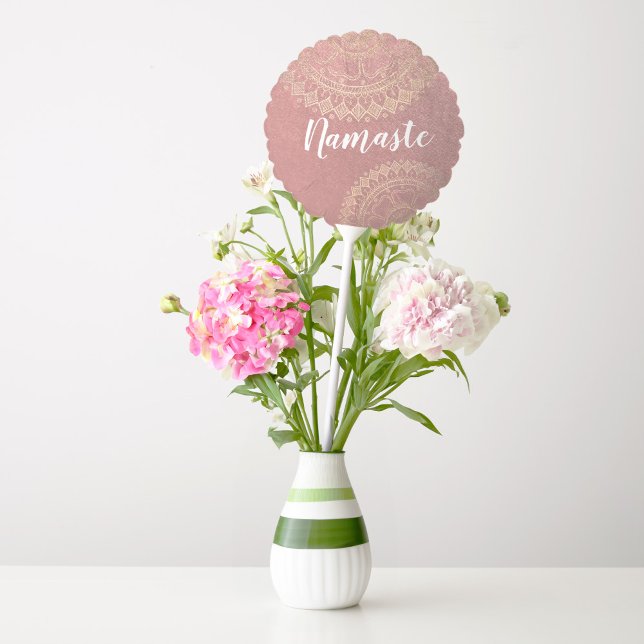 Yoga Meditation Instructor Pink Gold Foil Mandala Balloon (Creator Uploaded)