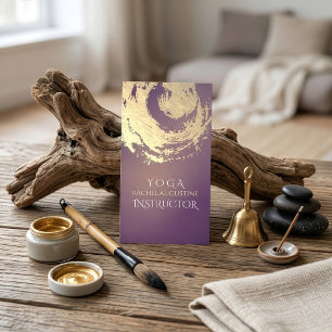 Yoga Meditation Instructor Purple Gold ZEN Symbol Business Card