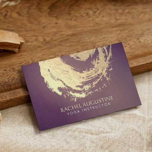 Yoga Meditation Instructor Purple Gold ZEN Symbol Business Card