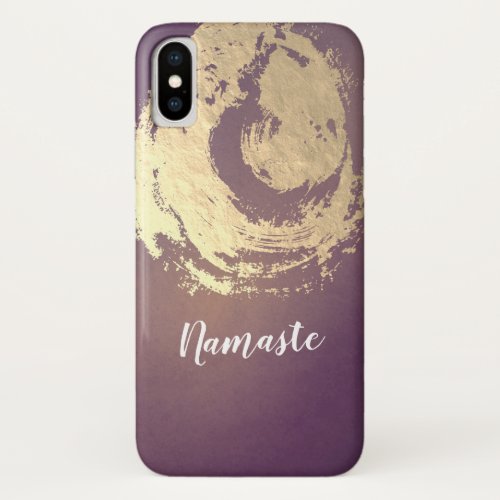 Yoga Meditation Instructor Purple Gold ZEN Symbol iPhone X Case