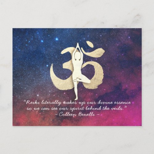 YOGA Meditation Instructor Quote Tree Pose OM Sign Postcard