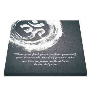 YOGA Meditation Instructor Quotes OM & ZEN Symbols Canvas Print