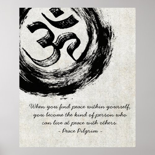 YOGA Meditation Instructor Quotes OM  ZEN Symbols Poster