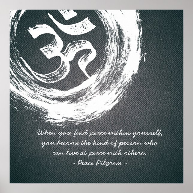 YOGA Meditation Instructor Quotes OM & ZEN Symbols Poster (Front)