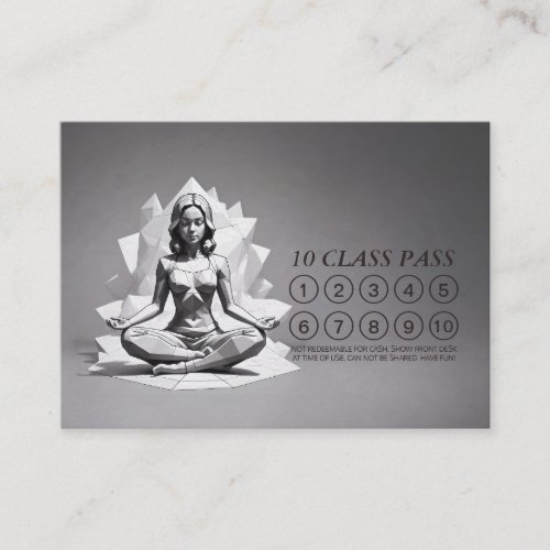 Yoga Meditation Instructor Reiki Master Class Pass Loyalty Card
