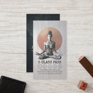 Yoga Meditation Instructor Reiki Master Class Pass Loyalty Card