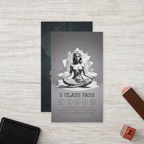 Yoga Meditation Instructor Reiki Master Class Pass Loyalty Card