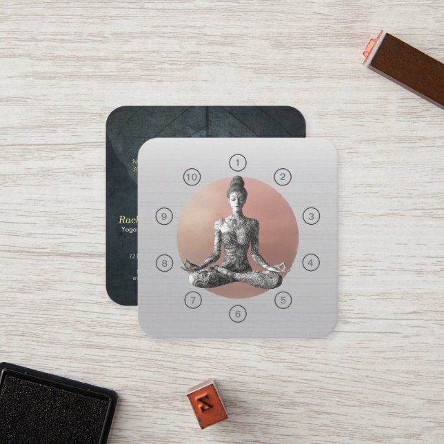 Yoga Meditation Instructor Reiki Master Class Pass Loyalty Card (Front/Back In Situ)