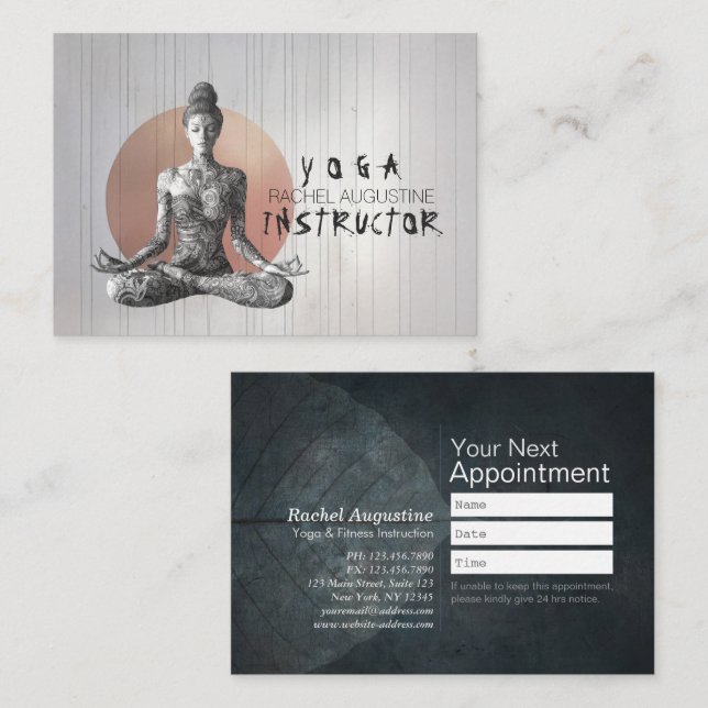 Yoga Meditation Instructor Reiki Master Lotus Pose Appointment Card (Front/Back)