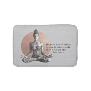 Yoga Meditation Instructor Reiki Master Lotus Pose Bath Mat