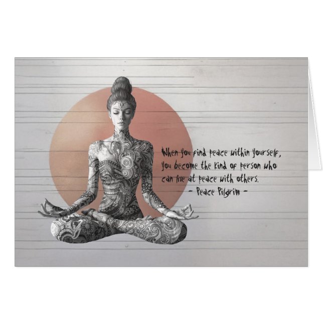 Yoga Meditation Instructor Reiki Master Lotus Pose Cards (Front Horizontal)