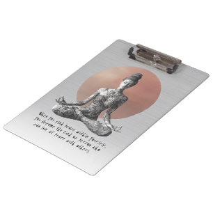 Yoga Meditation Instructor Reiki Master Lotus Pose Clipboard