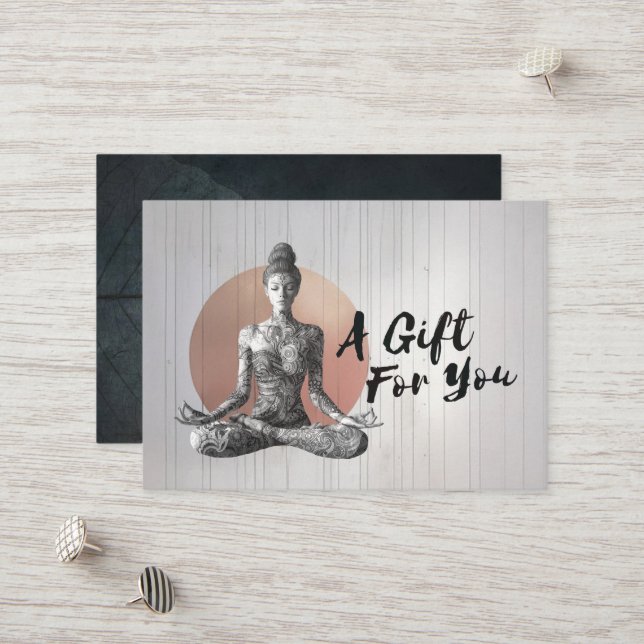 Yoga Meditation Instructor Reiki Master Lotus Pose Discount Card (Front/Back In Situ)