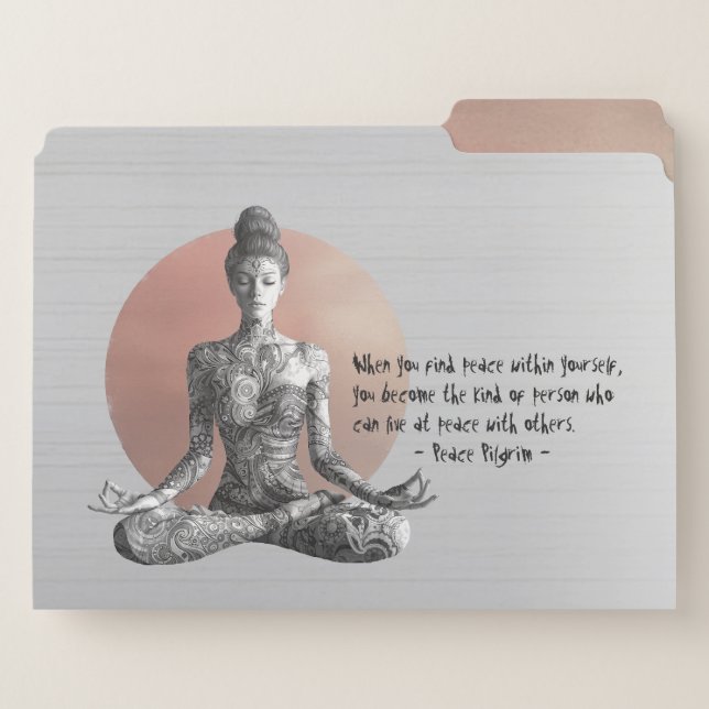 Yoga Meditation Instructor Reiki Master Lotus Pose File Folder (Front Right)