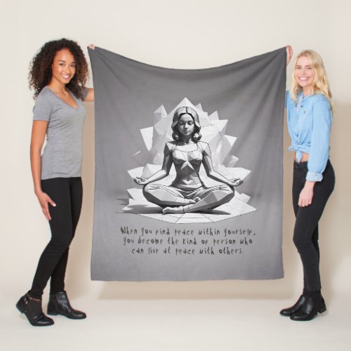 Yoga Meditation Instructor Reiki Master Lotus Pose Fleece Blanket