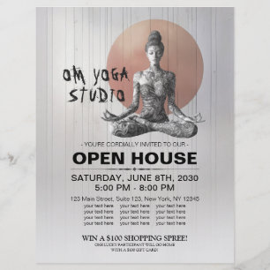 Yoga Meditation Instructor Reiki Master Lotus Pose Flyer