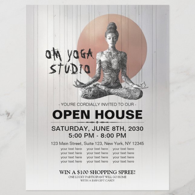 Yoga Meditation Instructor Reiki Master Lotus Pose Flyer (Front)