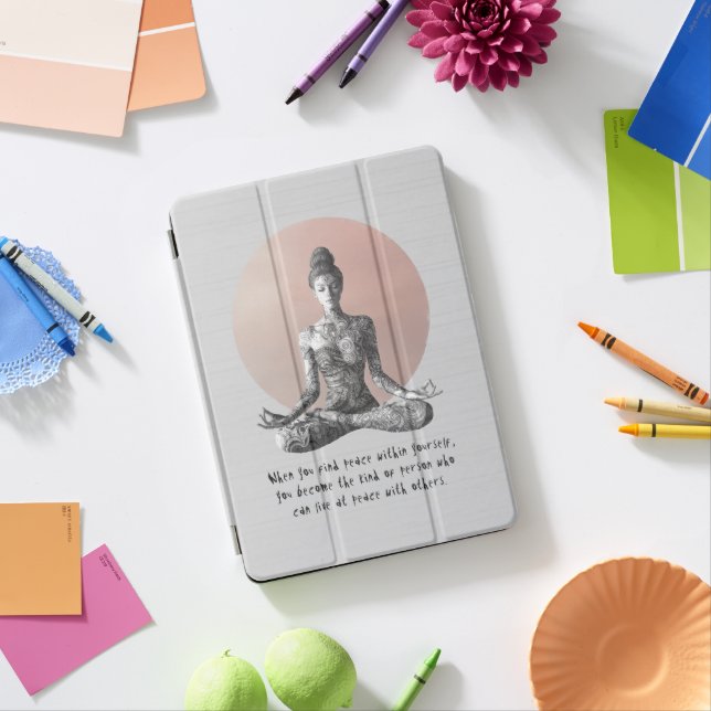 Yoga Meditation Instructor Reiki Master Lotus Pose iPad Pro Cover (Desk)