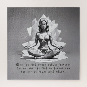 Yoga Meditation Instructor Reiki Master Lotus Pose Jigsaw Puzzle