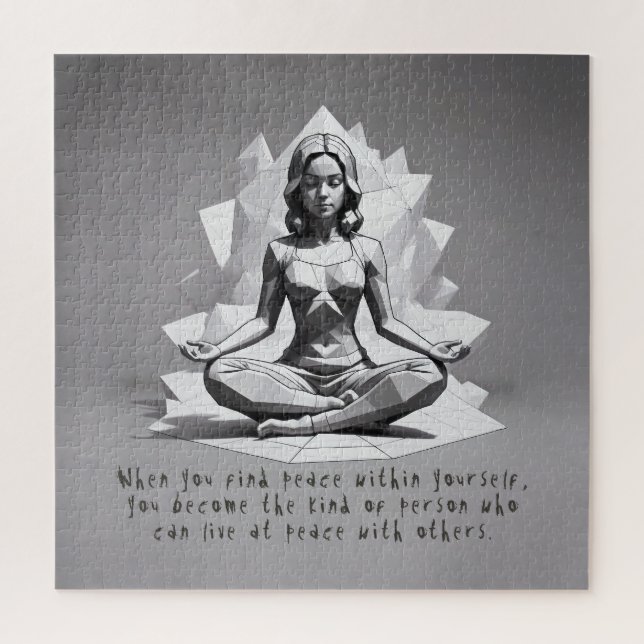 Yoga Meditation Instructor Reiki Master Lotus Pose Jigsaw Puzzle (Vertical)