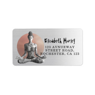 Yoga Meditation Instructor Reiki Master Lotus Pose Label