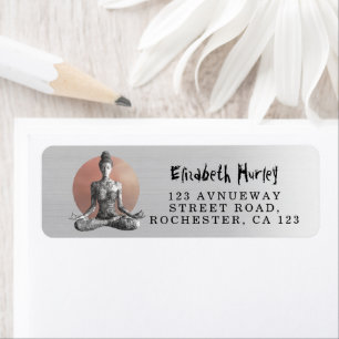 Yoga Meditation Instructor Reiki Master Lotus Pose Label