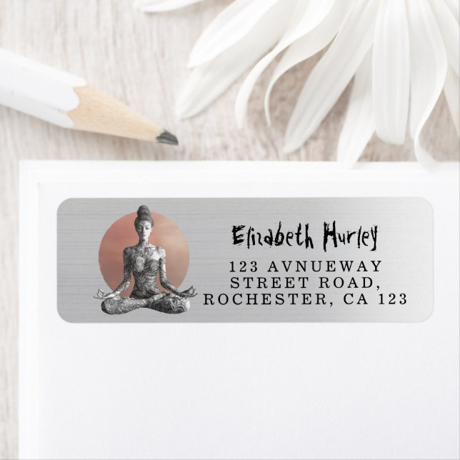 Yoga Meditation Instructor Reiki Master Lotus Pose Label (Insitu)