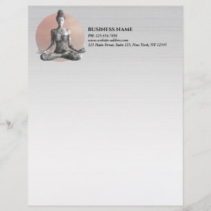 Yoga Meditation Instructor Reiki Master Lotus Pose Letterhead