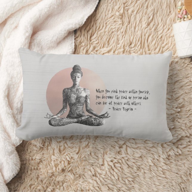 Yoga Meditation Instructor Reiki Master Lotus Pose Lumbar Pillow (Blanket)