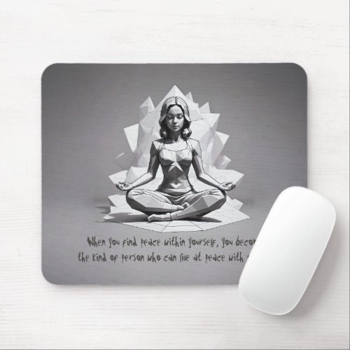 Yoga Meditation Instructor Reiki Master Lotus Pose Mouse Pad