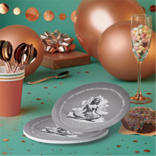 Yoga Meditation Instructor Reiki Master Lotus Pose Paper Plates
